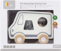 Holz-Nachziehspiel und Formenbox Lastwagen