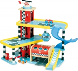 Vilac Garage Vilacity – hölzerne Etagen-Garage mit Aufzug und Autos