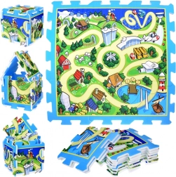 Schaumpuzzle Stadt – Straßen, Spielmatte für Kinder 93 × 93 cm