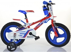 Kinderfahrrad Dino rot-blau-weiß 14 Zoll