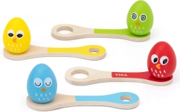 VIGA Eierlauf mit Löffel – hölzernes Balancierspiel für Kinder