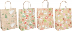 Weihnachtliche Geschenktasche, Größe S (15 × 21 × 8 cm), 4 Motive