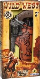 Metallischer Cowboy-Revolver mit Holster für 8 Schuss Gonher
