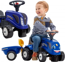 Laufrad-Traktor NEW HOLLAND mit Anhänger und Zubehör für Kinder ab 1 Jahr