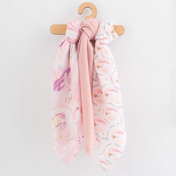 Baumwoll-Mulltücher mit Print 70×80 cm, 3 Stk., für Mädchen