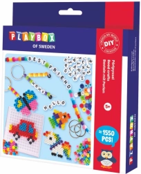 Playbox Bügelperlen-Set für Armbänder und Anhänger, 1550 Teile