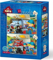 Puzzle Kleine Reparateur:innen 2×100 Teile
