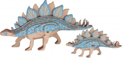 Woodcraft Holz 3D-Puzzle Stegosaurus 2-in-1