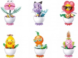 Sluban Flowers Pflanzen im Blumentopf – kreative Baustein-Box 6 Stk.