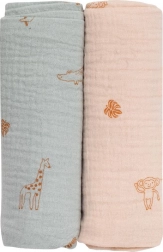 Bubaba Bio Musselin-Windeln 2 Stk. - grün und beige