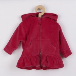 Velours-Kapuzenpullover New Baby Baby dunkelrosa