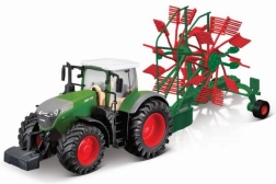 Bburago 10 cm Farmtraktor mit Schwungrad und Anhänger Fendt 1050 Vario