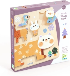 Holzpuzzle und Balancierspiel Woody Stack von DJECO (5 Teile)