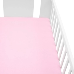 Jersey-Spannbettlaken für Kinderbett 120×60 rosa NEW BABY