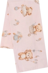 Flanell-Babywindel mit Teddy-Bär Druck rosa NEW BABY
