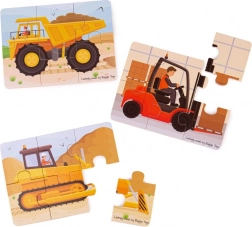Puzzle 3-in-1 Baufahrzeuge von Bigjigs Toys