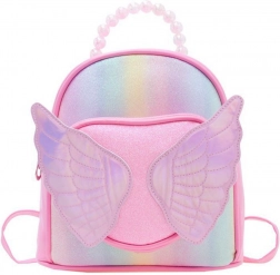 Kinder Rucksack in Rosa mit Glitzerflügeln