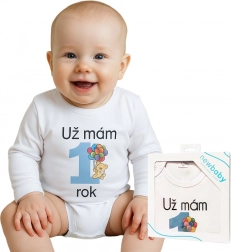 Baby-Body New Baby Ich bin schon 1 Jahr alt, blau – Geschenkverpackung