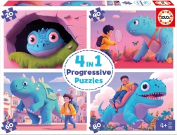 Educa Puzzle Freundliche Dinosaurier 4 in 1