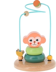 Bunter Holz-Motorik-Labyrinth mit Äffchen