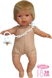 Realistische Puppe Llorens Sasha mit Geräuschen und weichem Körper - 38 cm