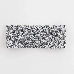 Baby-Stirnband aus Baumwolle NEW BABY Be Happy mit Blumenmuster