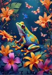 Puzzle Frosch und Schmetterlinge 1000 Teile