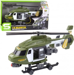 Militärhubschrauber 1:16 mit Lichtern, Sounds und Haken mit Trage