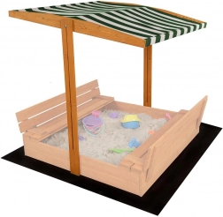 Dach für Kindersandkasten aus Holz 120 × 120 cm grün-weiß