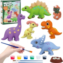 Woopie Kreativ-Set mit Farben DIY – Gipsabdrücke von Dinosauriern zum Ausmalen