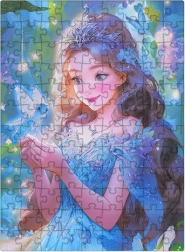 Puzzle Blaue Fee mit Glitzer, 100 Teile