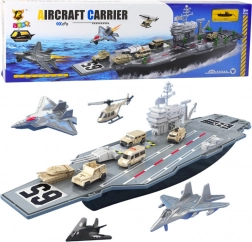 Großer Militärflugzeugträger mit Panzern und Flugzeugen 70cm