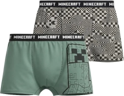 Minecraft Jungen-Boxershorts grün-grau (Duo-Pack 2 Stk.)
