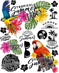 Sommerliche Bügelbilder – großer Bogen 20 × 30 cm