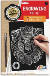 Silbernes Kratzbild Löwe GRAFIX