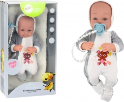 Stoffpuppe mit Schnuller und Zubehör 35 cm