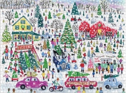 Galison Puzzle – Bauernhof mit Weihnachtsbäumen, 1000 Teile