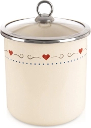 Emaille-Küchendose mit Glasdeckel 1,4 l TONCA