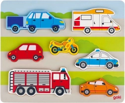 Holz-Einlegepuzzle Fahrzeuge Goki