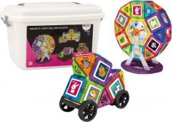 Magnetische Konstruktionsbausteine im Koffer 118 Stk – Mühlrad und Gebäude