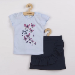 Baby-Set mit T-Shirt und Röckchen New Baby Butterflies blau