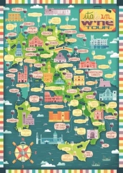 Puzzlekarte Italien - Italienische Weinführung 1000 Teile