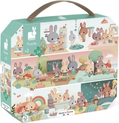 Janod Puzzle im Koffer Mein Tag – 24 Teile