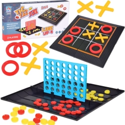 Spieleset 2-in-1 Tic-Tac-Toe und Verbinde 4 strategische Spiele
