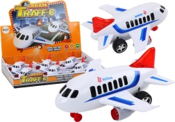 Passagierflugzeug Lichter Geräusche Antrieb Weiß