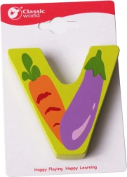 Klassischer Holzbuchstabe V