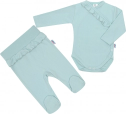 2-teiliges Baby-Set New Baby Stripes eisblau