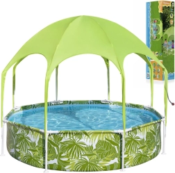 Bestway Gartenpool mit Rahmen 244 × 51 cm mit Überdachung SPLASH-IN-SHADE