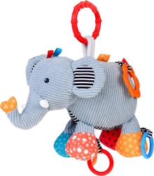 Niedlicher Elefant zum Aufhängen am Kinderwagen mit Rassel für Babys
