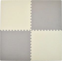 Humbi Schaumstoff-Puzzlematte creme-grau 62 × 62 × 1 cm, 4 Stk.